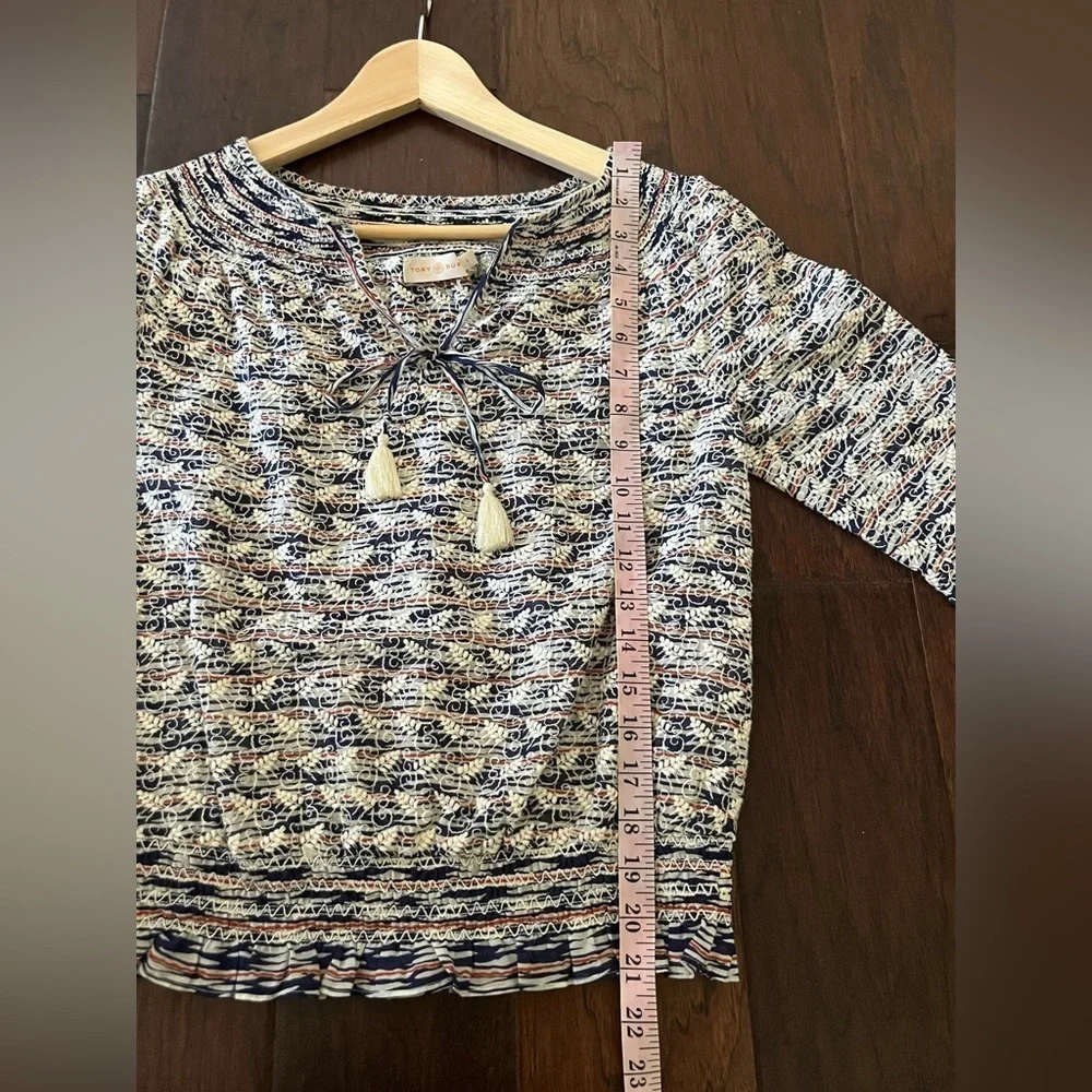 Tory Burch Embroidered Long Sleeve Blouse